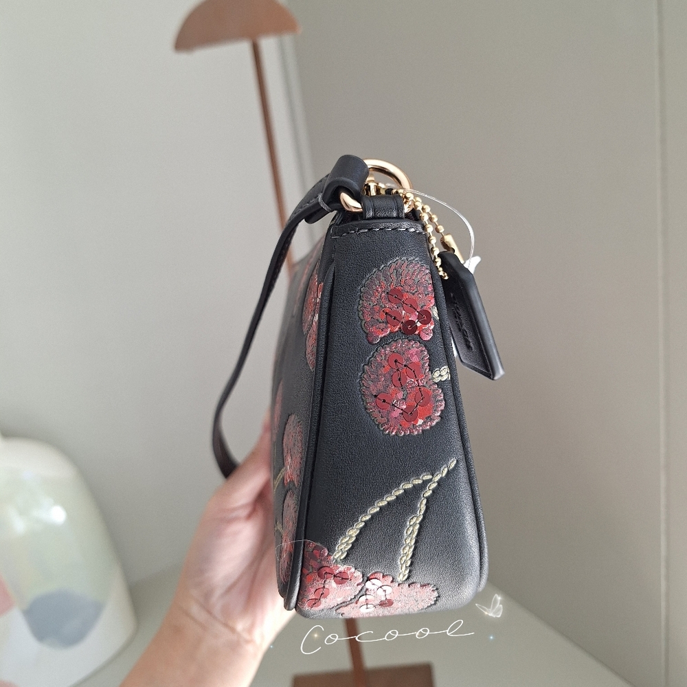 NWT Coach Nolita 19 In Signature Canvas With Cherry Print Plus Extended Chain - Picture 8 of 12